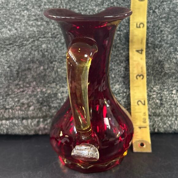 UV Reactive Red Amberina Mid-Century Modern Kanawha Glass Bud Vase MCM - Picture 4 of 11